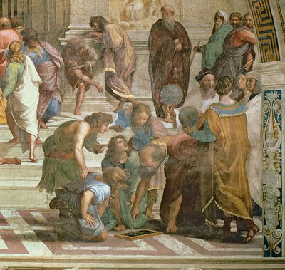 School of Athens, from the Stanza della Segnatura, 1510-11 (detail) by Raffaello Sanzio Raphael